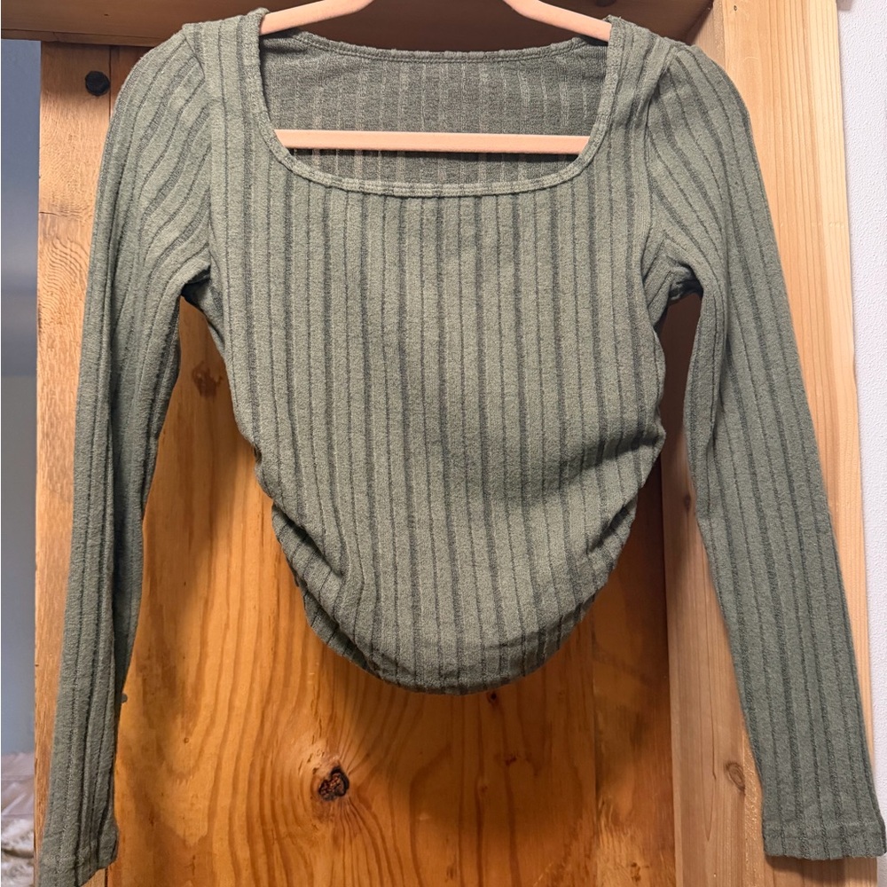 Green Striped Women's Top